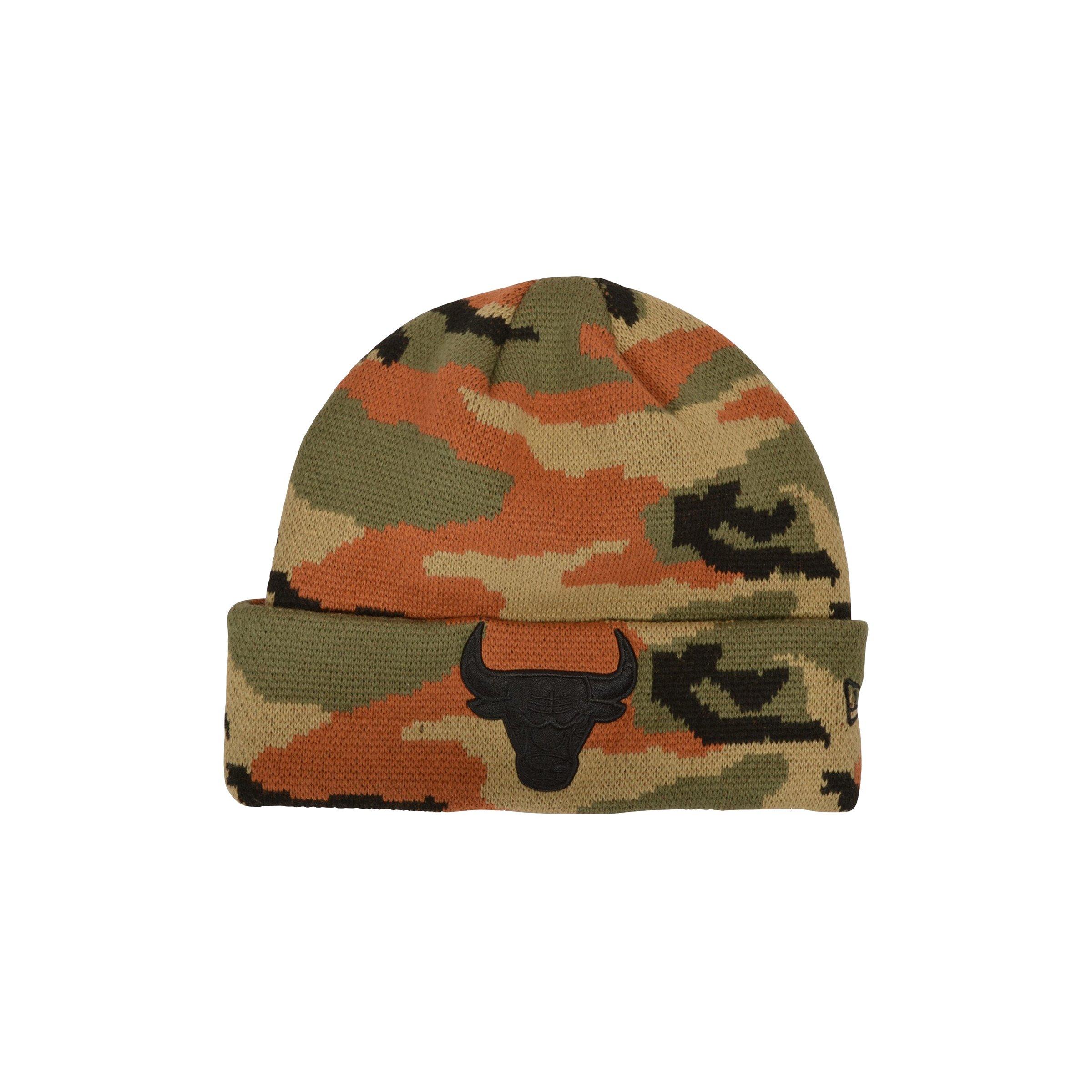 New Era Chicago Bulls Cuffed Beanie - Camo/Black - GREEN